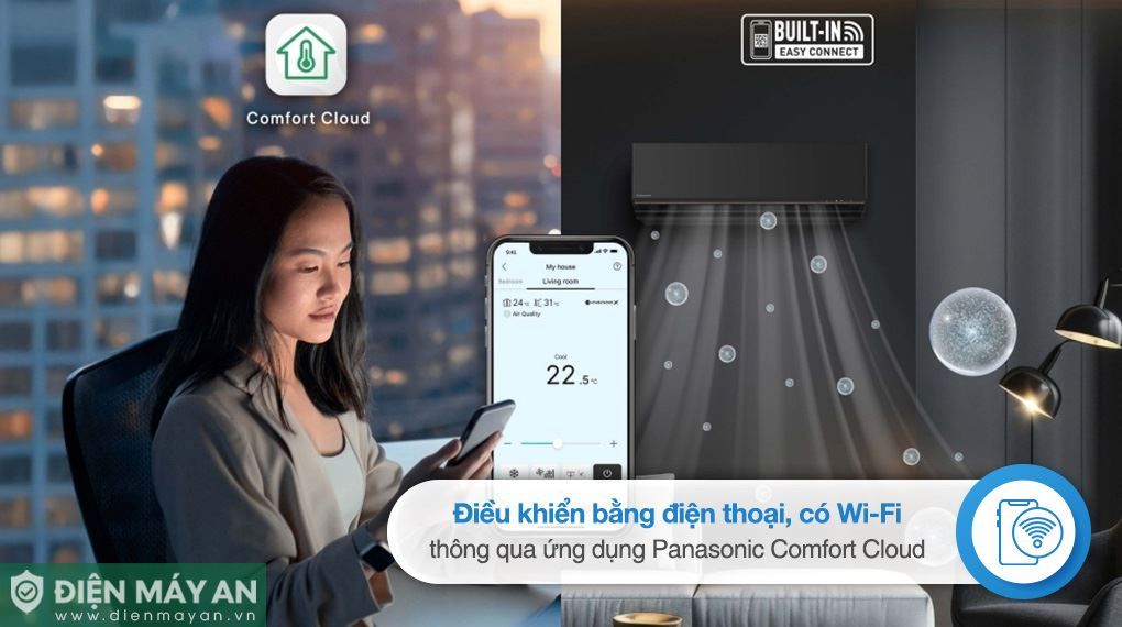 Điều hòa Panasonic Inverter 9000 BTU 1 chiều CU/CS-AU9BKH-8 - Mẫu 2025